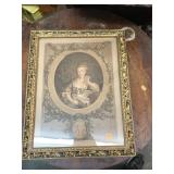 Antique Female Art in Frame