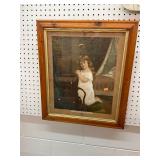 Antique Victorian Child Art in Frame