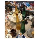 Vintage Colored Decanters