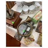 Meat Grinder, Horn, Trivet, Matchsafe