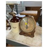 Antique American Family Scale & Buffalo Gap Jug