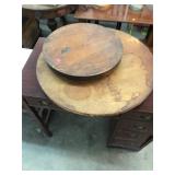 Wooden Tabletop Server and Spinning Lazy Susan