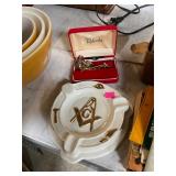 Masonic Ashtray and Cufflinks