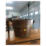Vintage Wooden Water Pale Bucket and Stool