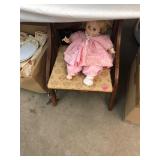 Antique Child Chair & Doll