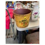 Strawberry Painted Tole Pale Bucket