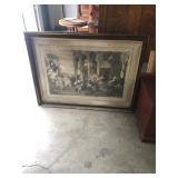 Large Antique Art in Frame
