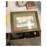 Strattord Hall Vintage Framed Postcard