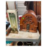 Vintage Electric Radio and Candleholders
