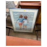 Children by the Water Painting in Frame