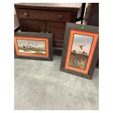 Vintage Duck Art in Wooden Frame 2 Prints
