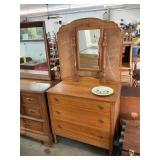 Wooden 3-Drawer Dresser with Mirror