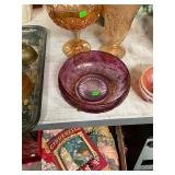 Purple Carnival Glass Dish