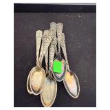 Set of Silverplate Flower Demitasse Spoons