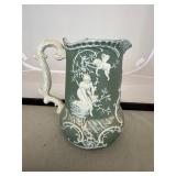 Antique Jasper ware Cherub Pitcher
