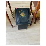 Antique Tole Painted Coal Bucket