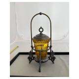 Amber Pickle Jar Victorian