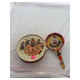 Antique Tin Tambourine Halloween and Clown