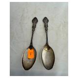 Pair of Art Noveau Sterling Spoons