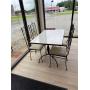 Iron and Milk Glass Table and Chairs Antique Rare