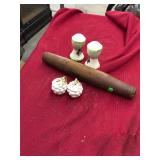 Antique Rolling Pin and VIN Salt and Pepper Sets