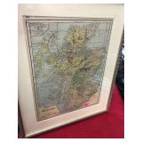 North Sea & Atlantic Ocean Map in Frame