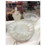 Vintage Glass Deviled-Egg Platter Lot