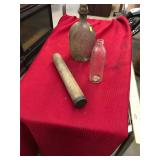 Antique Glass Bottle and Milk Thermometer Lot