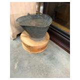 Vintage Metal Coal Scuttle and Cheese Box