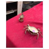 Vintage Crab Ash Tray and Small Dallah