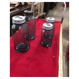 Four Blue Ball Mason Jars