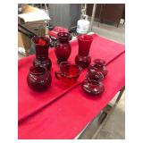 Ruby Red Glass Lot