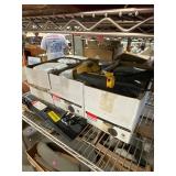 Shelf Lot Lawn Mower Blades, DeWalt Drill, Filters