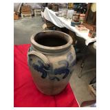 Antique Two handled Cobalt Crock