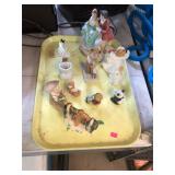 Tray Lot, Saltshakers, Porcelain Pieces etc.