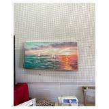 Large Sunset Sailboat Canvas