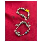 2 Charm Bracelets with 925 Sterling Beads Pandora