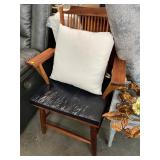 Signed Handmade Rustic Wooden Sitting Chair
