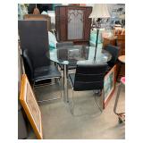 Round Glass Table & Chairs
