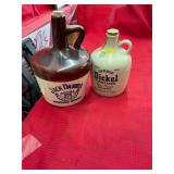 2 Pottery Whiskey Decanter Jugs