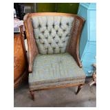 Vintage Wooden & Clothed Sitting Chair