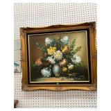 Signed Oil on Canvas Flower Painting