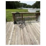 2 Black Iron Chairs and Table