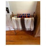 Antique Quilt Rack and Afghan