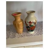 Wooden and Japanese Vases