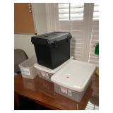 Storage Bins and Lamp