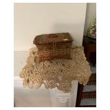 Sewing Box and Antique Doilies