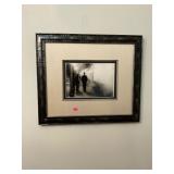 Framed Train Scene Black and White Picture