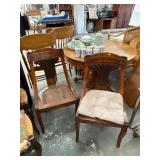 Pair of Inlaid Antique Cane Bottom Dining Chairs