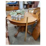 Antique Oak Table & Lion Head Claw Feet